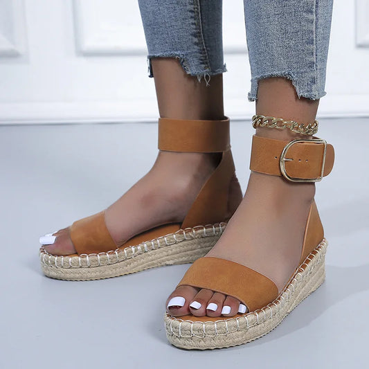 Women's wedge sandals comfortable optical sole large size spring and summer women's shoes hot sale 2024