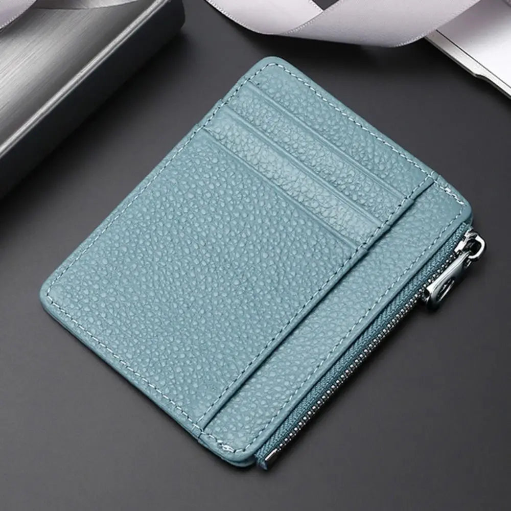 Universal Genuine Leather Card Case Multi-card Slot Ultra Thin Card Holder Simple Travel Card Organizer Men Women