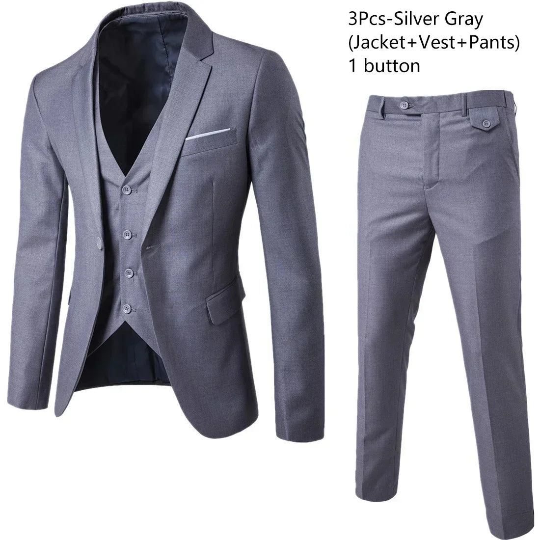 Elegant Suits For Men Wedding 3 Pieces 2 Set  Fashion Classic Full Jackets Vest Pants Blazers Outfit 2024 Formal Costume