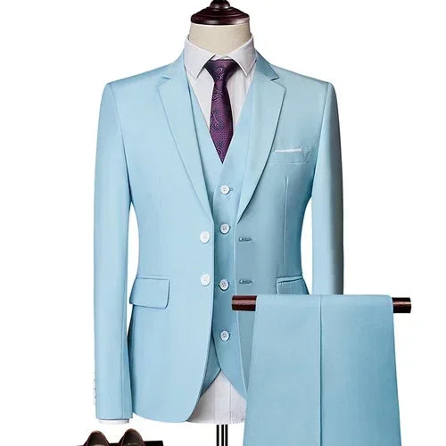 Elegant Suits For Men Wedding 3 Pieces 2 Set  Fashion Classic Full Jackets Vest Pants Blazers Outfit 2024 Formal Costume
