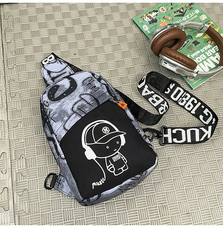 Fashion Luminous Chest Bag Portable Lightweight Daily Outing Commuter Crossbody Bag Unique Design Shoulder Bags