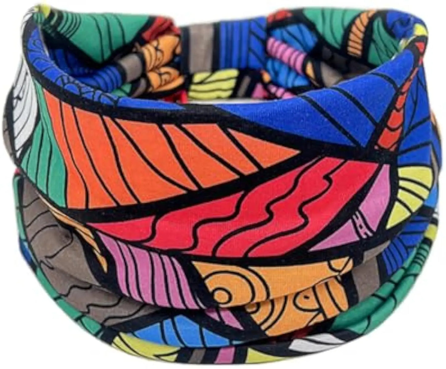 African Headbands Bohemian Headscarves Retro Printed Stretch Headscarf Sports Yoga Headbands with Wide Brim
