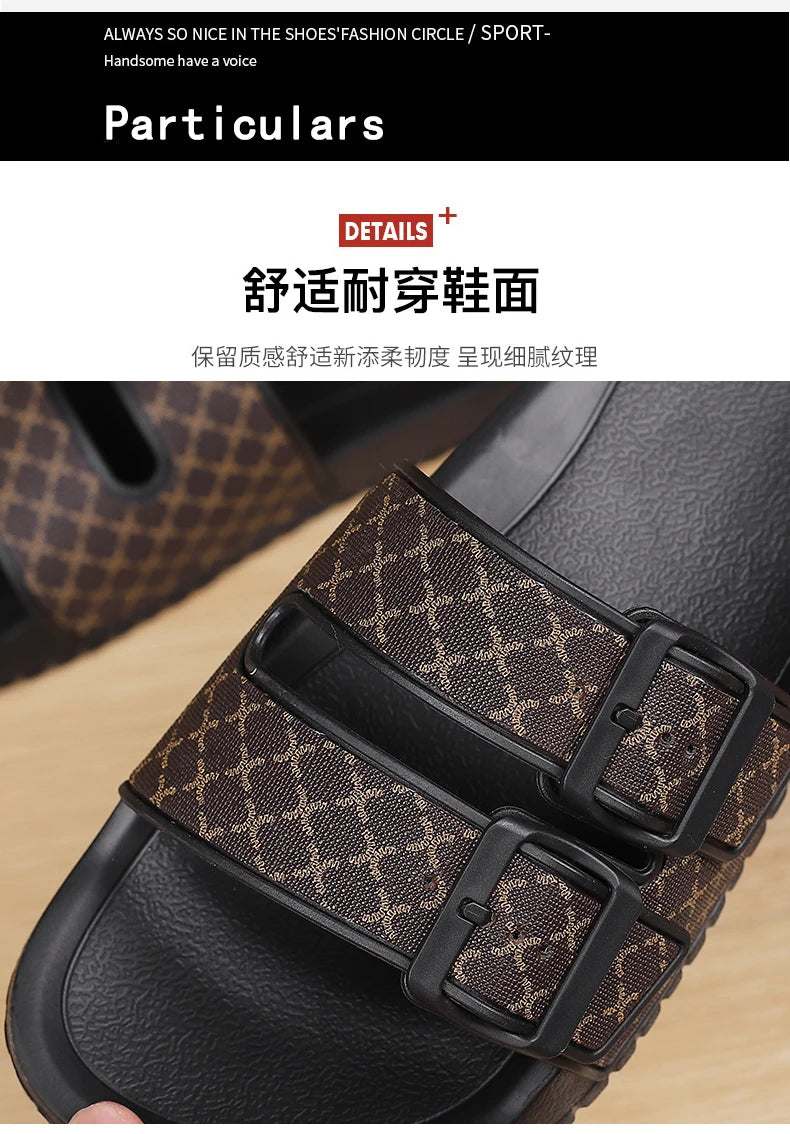 Brand Men Women Sandals Summer Designer Couple Cork Clogs Sandals Luxury Classic Unisex Mules Beach Slide With Adjustable Buckle