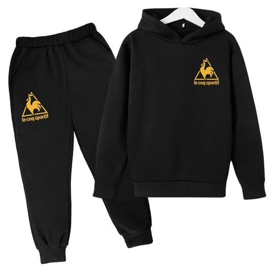 Kids Spring Autumn Casual Fashion Pullover Hoodie+Pants 2pcs Tracksuits 2-13 Years Boys Girls Streetwear Children Clothes Sets