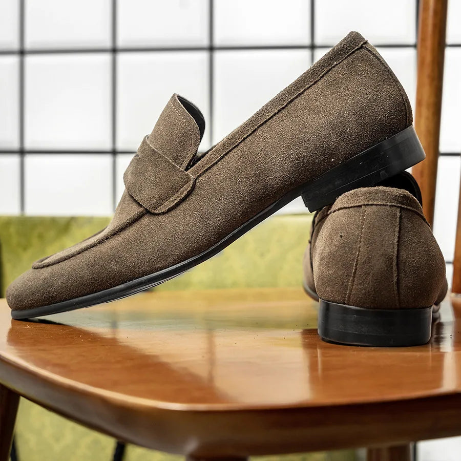 NEW 2025 French Elegant Men's Loafers Business Formal Casual Leather Shoes Handmade Cowhide Moccasin Shoes For Men