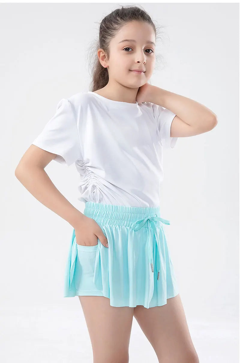 Women Shorts Children High Waist Skirts Breathable Shorts Child Summer Security Shortpants Sportswear Pocket Skirts for Girls