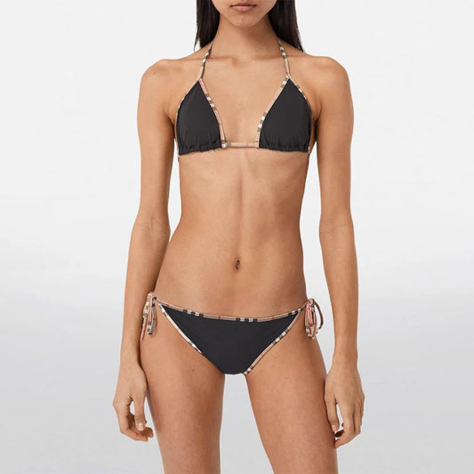 Check Bikini Sets Luxury Designer Brand Classic Print Swimsuit Two-piece Fashion Sexy Beach Swimwear 2024 Summer Women Clothing