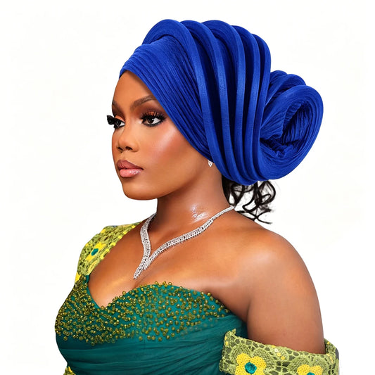 New Design Already Made African Headtie Turban Cap Lady Head Wraps Nigerian Wedding Auto Gele Party Headgear Headpiece Hat