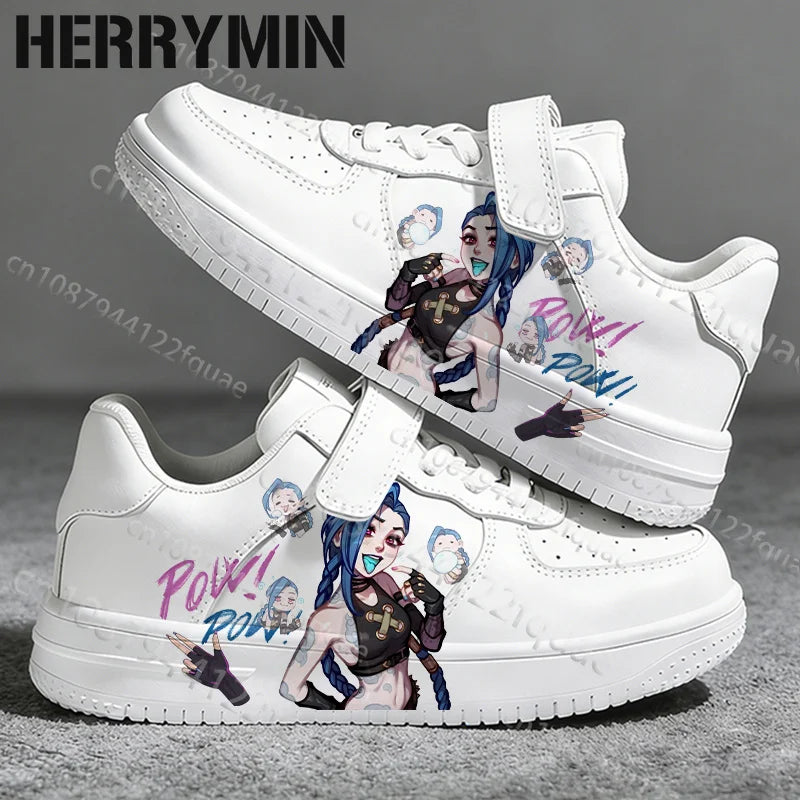 Cool Jinx 7-18 Year Old Boys Girls Printing Shoes Soft Sole Wear Resistant Skateboarding Shoes Simple Four Season Sneakers