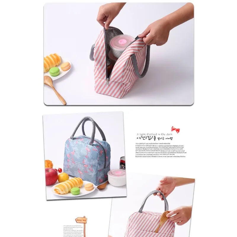 Portable Lunch Bags Thermal Insulation Lunch Box Storage Bag Children's School Lunch Box Bag Picnic Storage Large Capacity