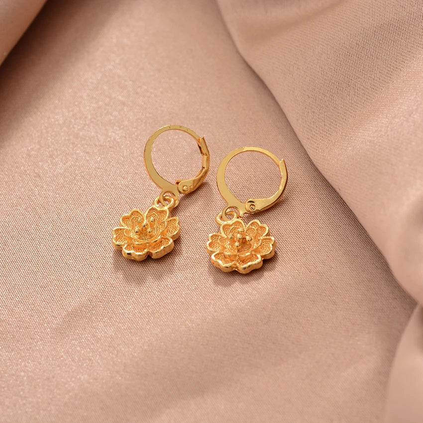 Ethiopian Gold Color Earrings For Woman African Fashion Wedding Bridal Party Wife Earrings Jewelry New