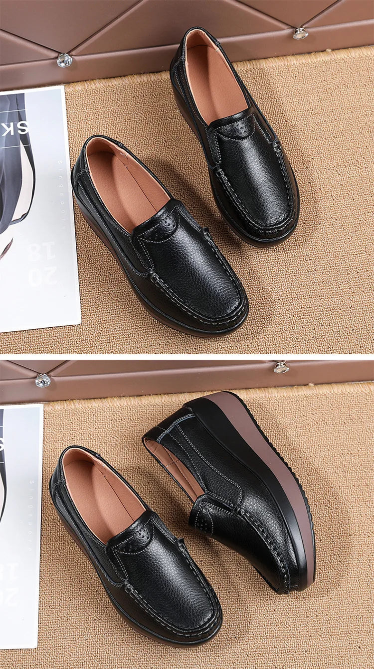Spring Women's Loafers Comfortable Female Vulcanized Shoes Wedge Moccasin Orthopedic Slip-on Platform Shoes for Women Zapatillas