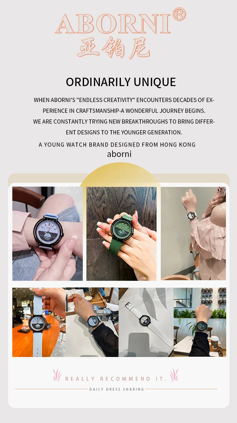 ABORNI Top Luxury Brand Quartz Watch Men Silicone Strap Military Watches Waterproof Fashion Male Wristwatch Relogio Masculino