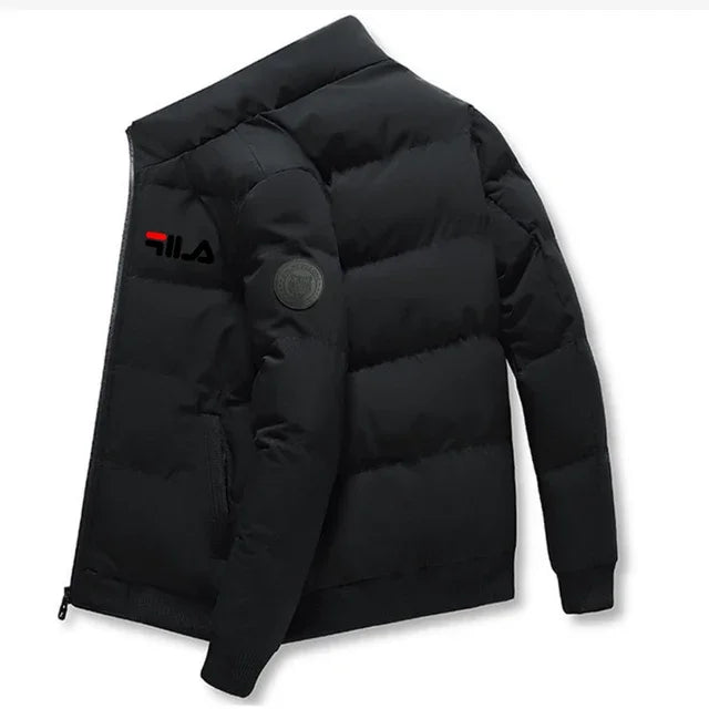 New men's short cotton-padded jacket for autumn and winter 2025, outdoor fashionable stand-up collar jogging men's clothing