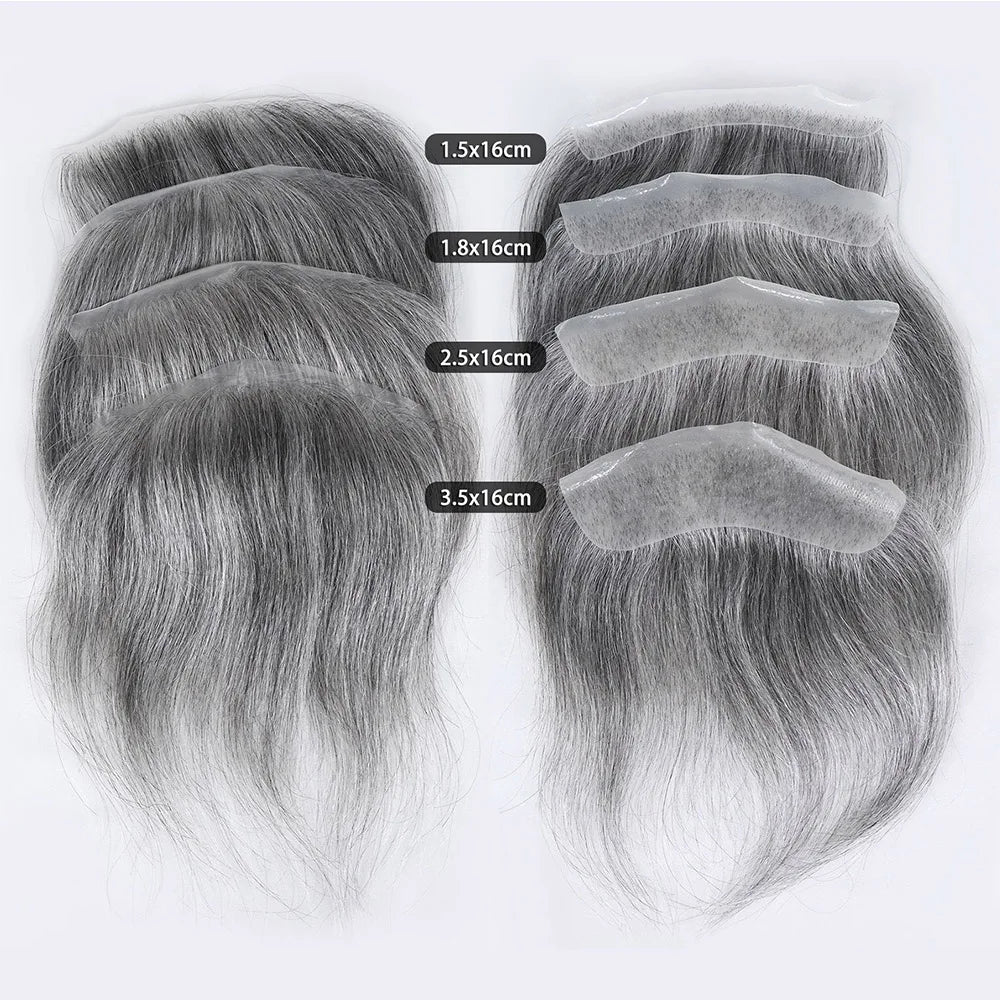 Mens Toupee V Loop Straight Frontal Hairline 100% Human Hair Forehead Toupee for Men Brown Natural Hairline Capillary Prosthesis