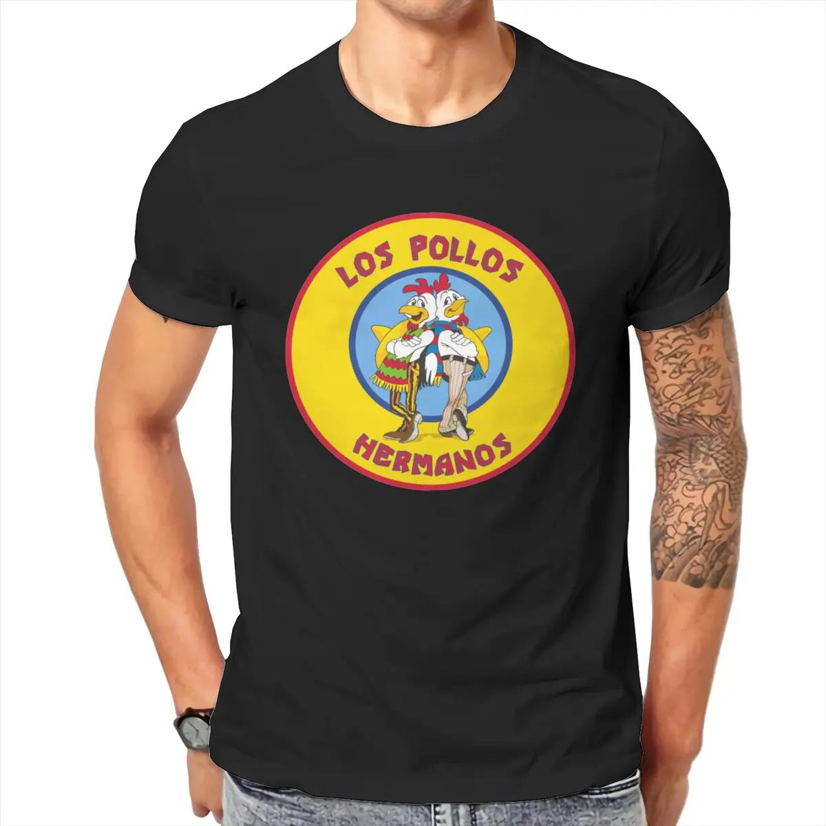 Funny Breakings Bads T-Shirt Men Crewneck Cotton T Shirt Chicken Brothers Short Sleeve Tees Printing Tops