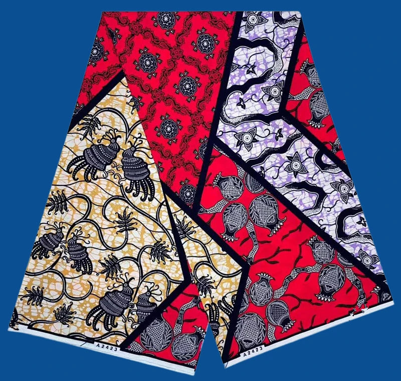 2025 Fashion Veritable African Wax Pagne Wax  100% Cotton Batik Tissu Wax Loincltoh Nigerial Dress 6yards for Sewing YG5-110-1
