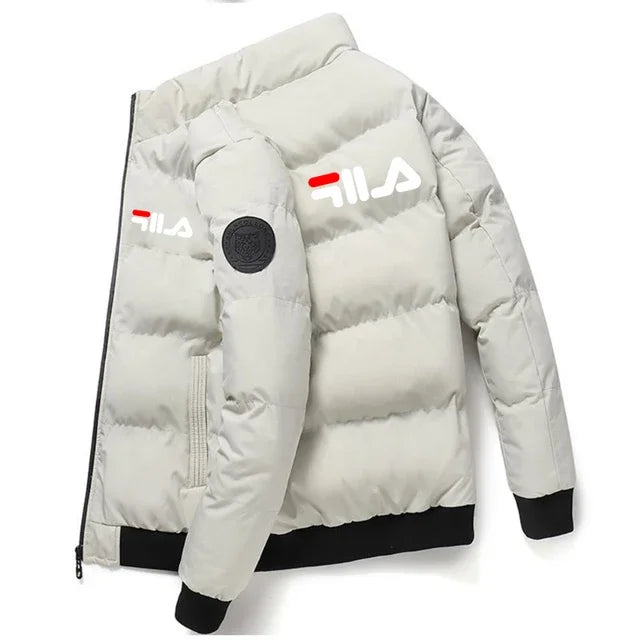 New men's short cotton-padded jacket for autumn and winter 2025, outdoor fashionable stand-up collar jogging men's clothing