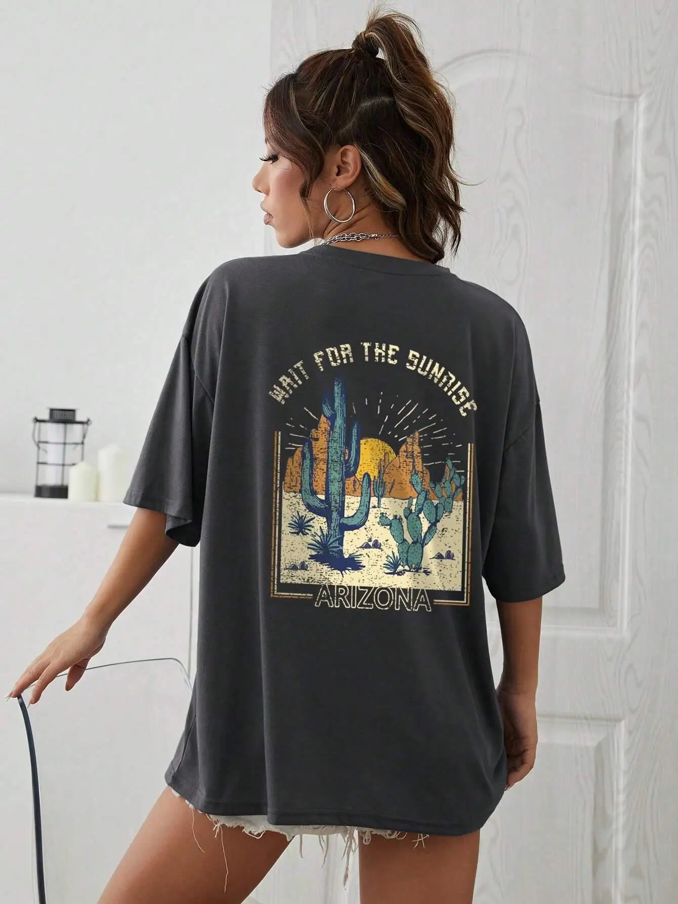 Mait For The Sunrise Printing Tops Cotton T-Shirts For Women Fashion Casual Soft Short Sleeve Loose Tees Comfortable Clothes