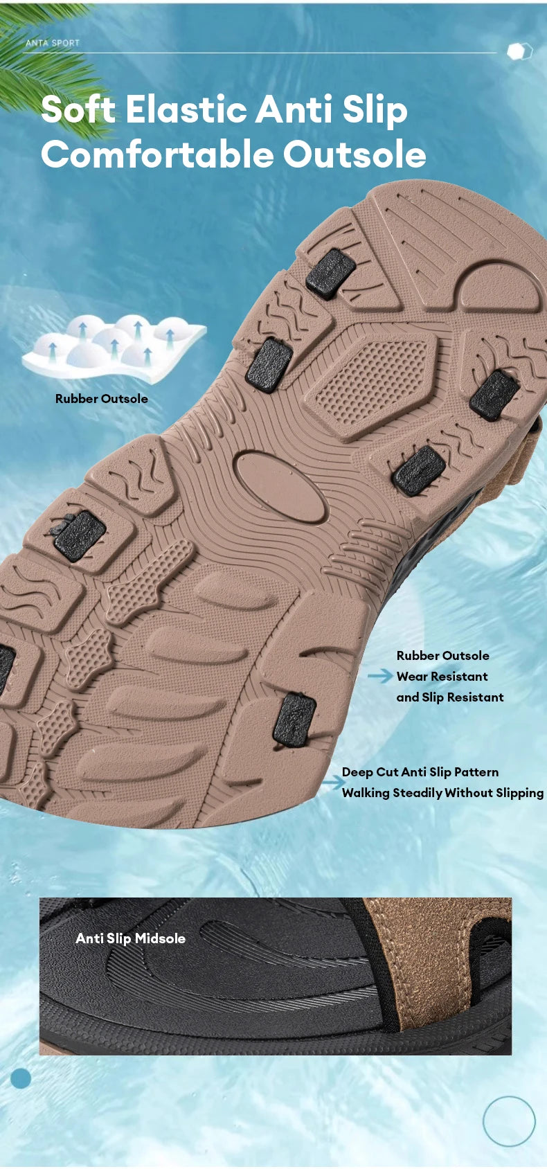 Men's Summer Beach Sandals Holiday Breathable Water Shoes Male Retro Comfortable Quick Drying Casual Sandals