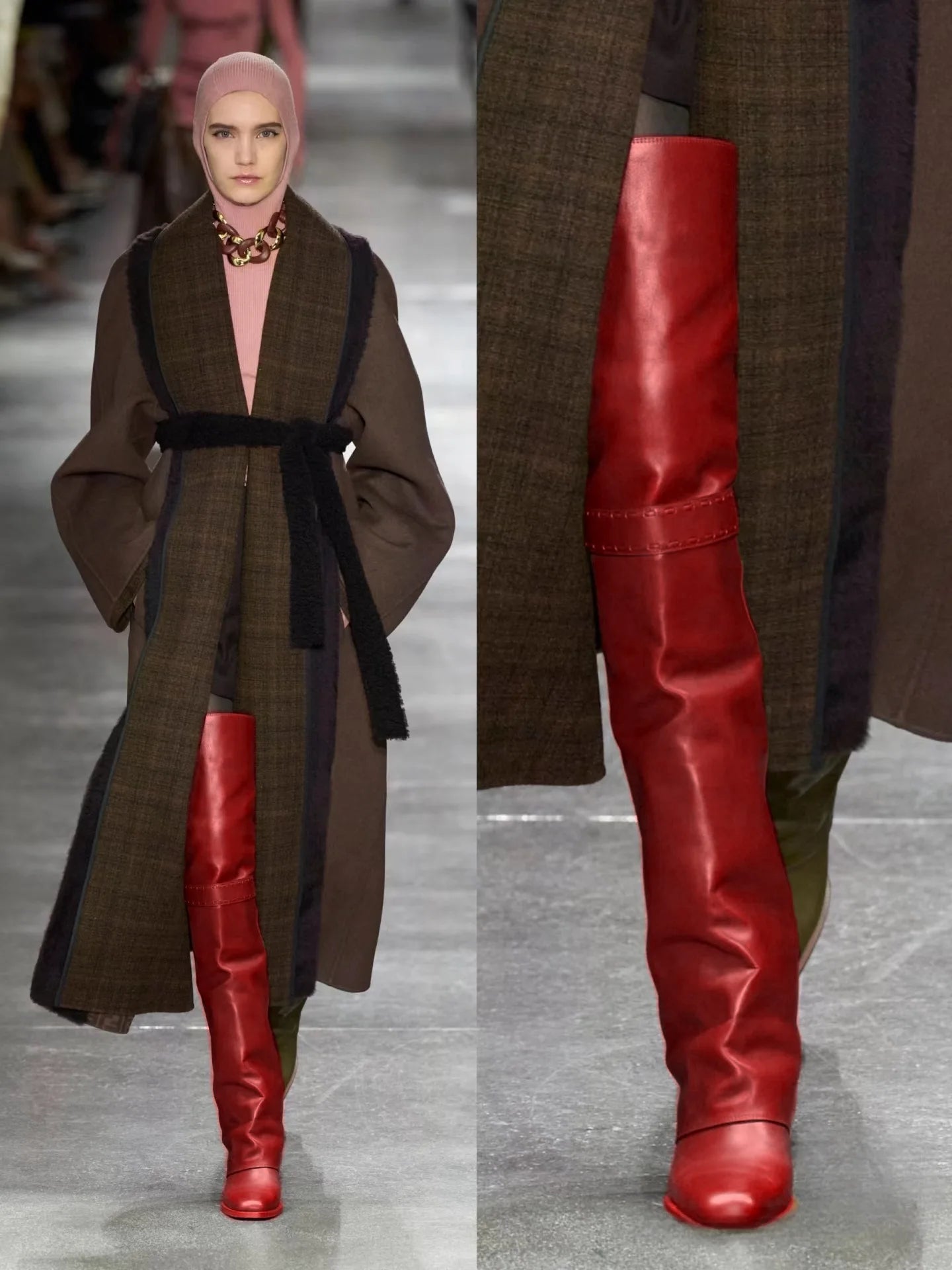 Elegant Temperament of European and American Women, Thick High Heels, Skirt Hem, Knee High Boots, Oversized Retro Knight Boots