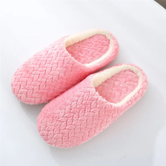 New Soft Sole Slippers Women Men Indoor Floor Flat Shoes Spring Autumn Winter Warm Home Cotton Plush Suede