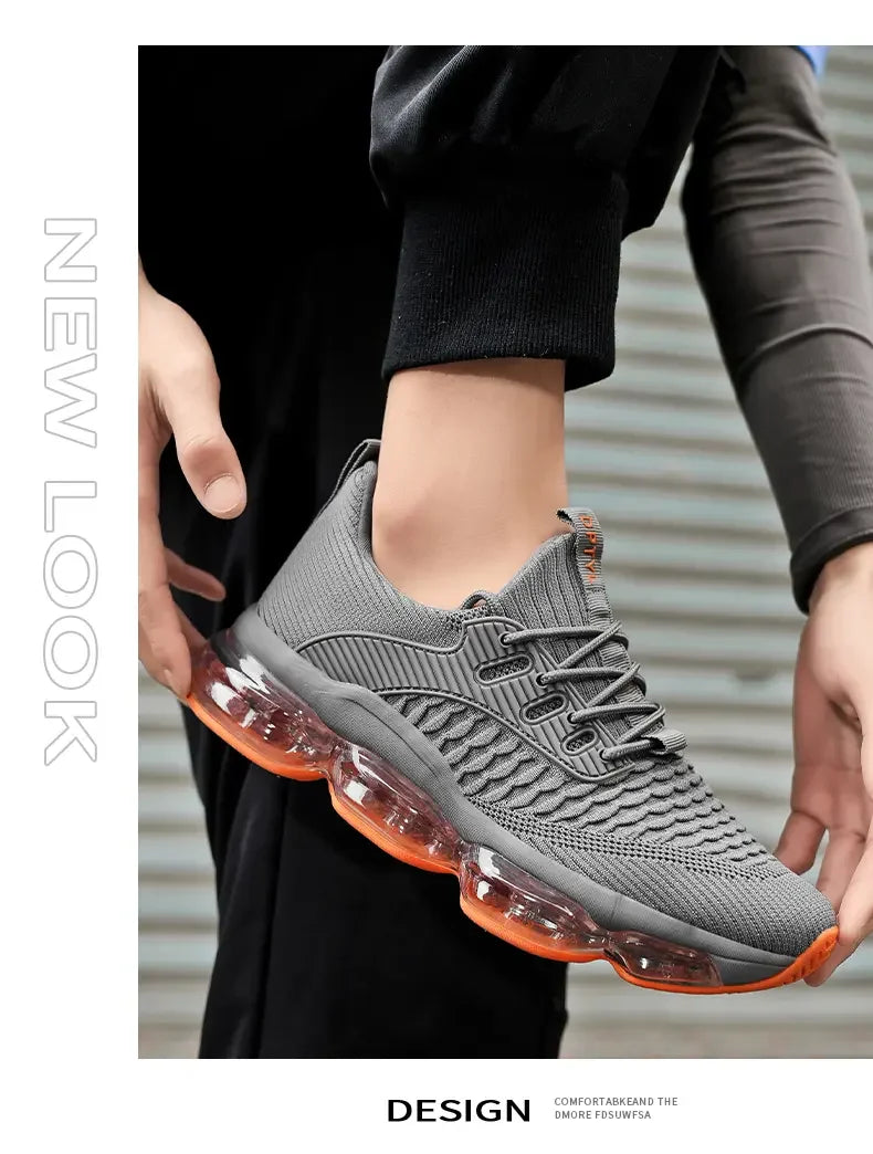 Men's Fashionable Versatile Outdoor Running Shoes Breathable Ultra-light Air Cushion Soft Bottom Sports Shoes Large Size