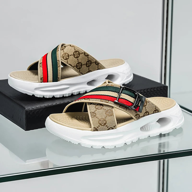 Lightweight Casual Sandals For Men Neat Minimalist Cut Breathable Summer Shoes Soft Sole Footwear For Walking And Commuting