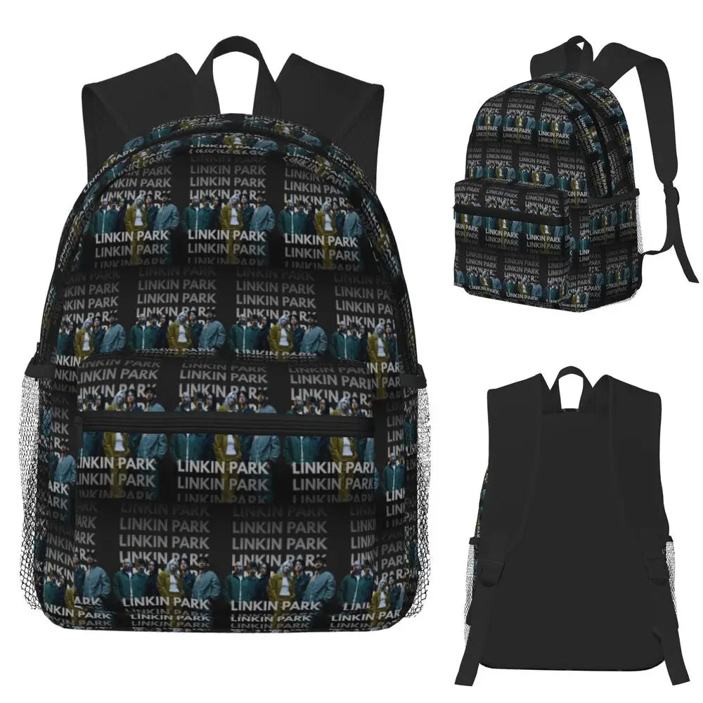 L-Linkin-S P-Park-S Band Student Backpack School Bag Hiking Travel Daypack for Boys Girls Fashion Bookbag Shoulder Bags