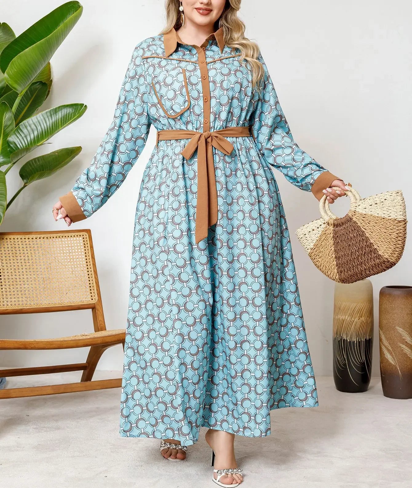 African Dresses For Women Elegant Spring Autumn Long Sleeve Dashiki Maxi Dress Ladies Traditional African Clothing Fairy Dreaes