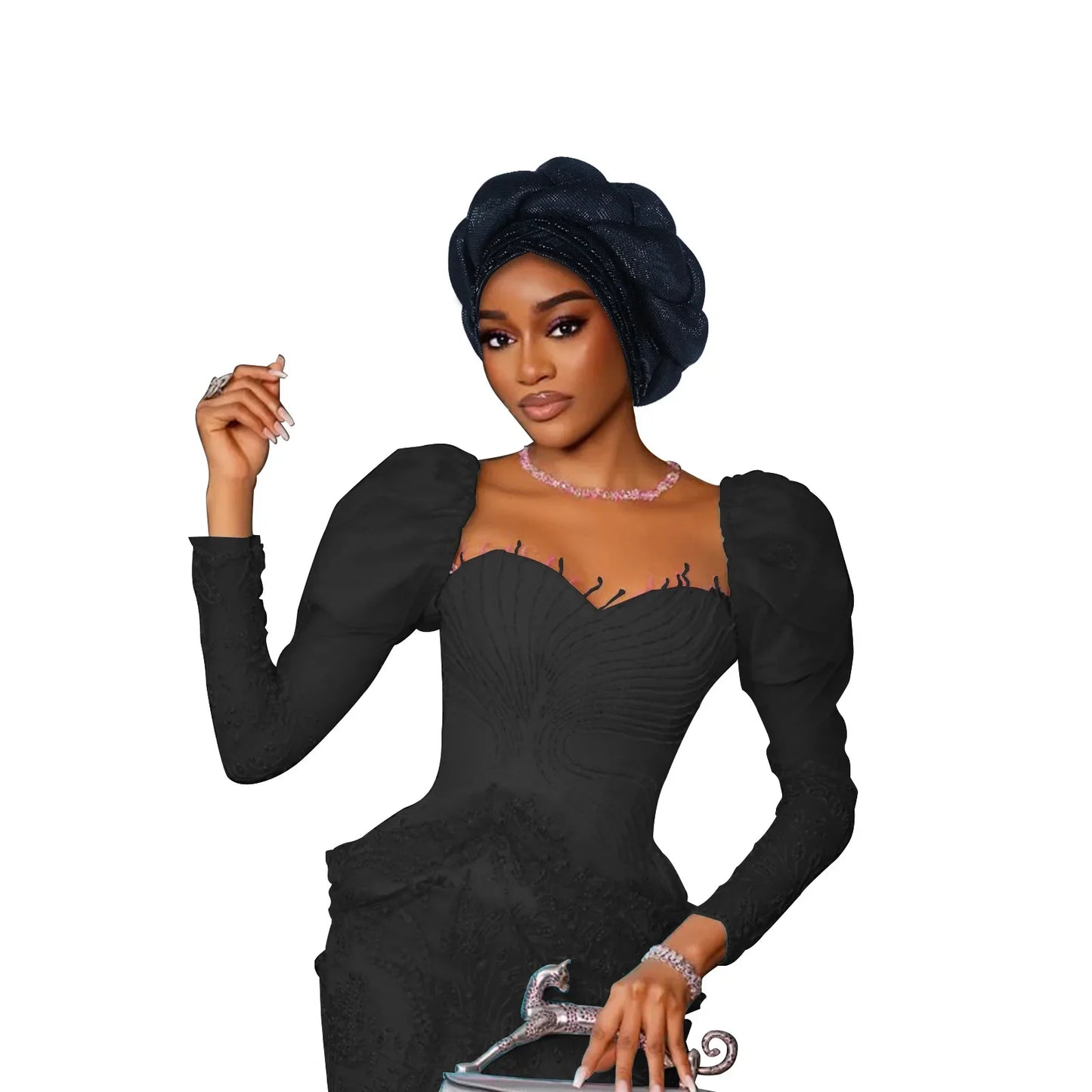 Fashion Hats for Women African Headtie Turban Auto Gele Head Wraps Cap Wedding Party Muslim Hijab Bonnet Headscarf Nigeria Geles