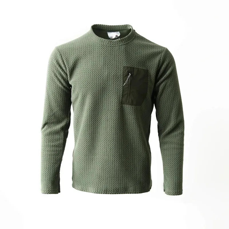 Wave texture outdoor comprehensive training for men and women, warm and quick-drying long-sleeved sweatshirts
