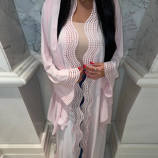 Muslim Women Maxi Dress Dubai Open Abaya Turkey Kaftan Eid Kimono Cardigan Islam Jalabiya Kebaya Caftan Marocain Femme Robe Gown