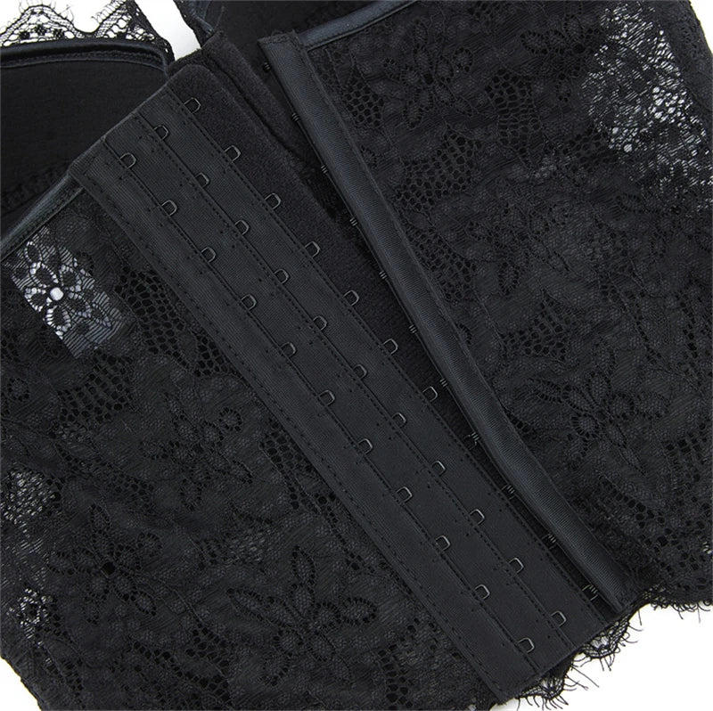 Women Corset Lace Fish Bone Bustier Vest Sexy Mesh Breathable Crop Top White Spaghetti Strap Lace Bra Burlesque Lingerie