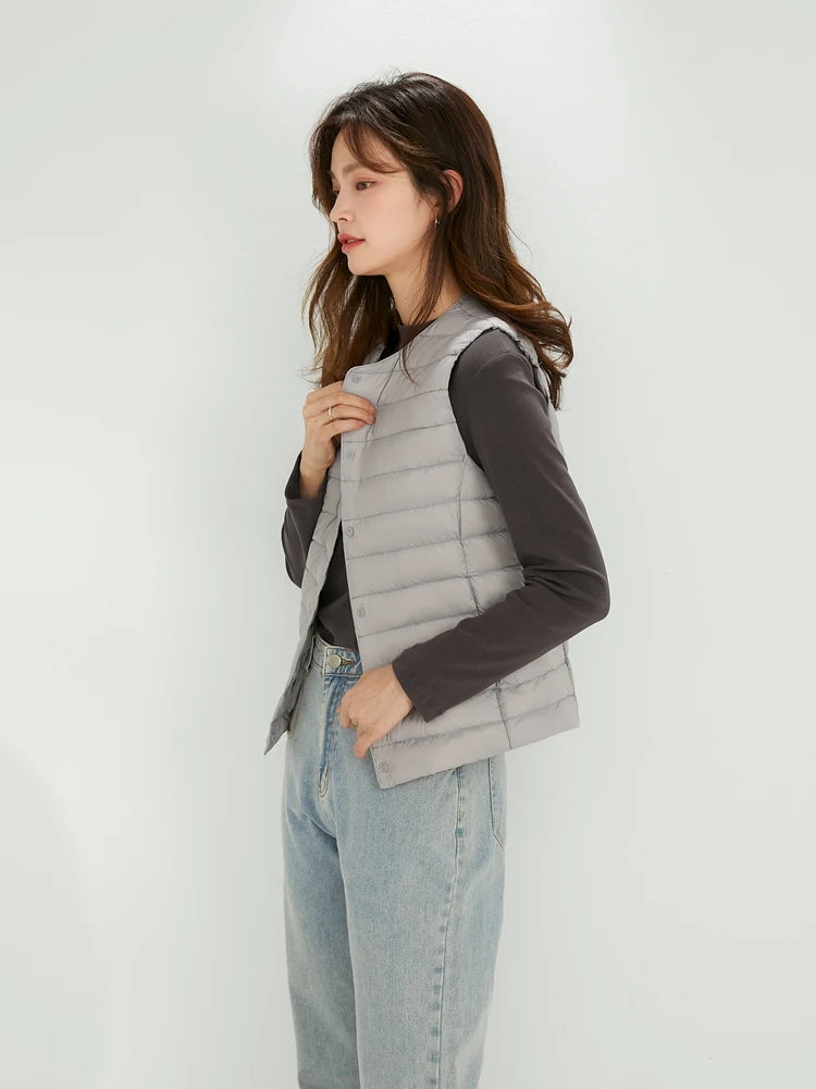 NewBang 90% Matte Fabric Womens Ultra Light Down Vest Waistcoat Sleeveless