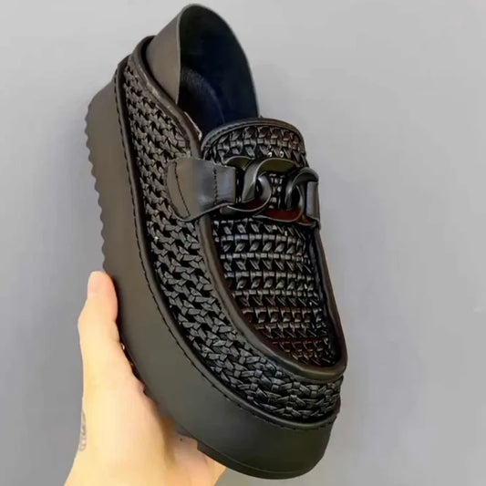 2026 New Thick Soled Height Increasing Trend Breathable Loafers for Casual Wear, Fashionable and Versatile Men's Shoes，39-44