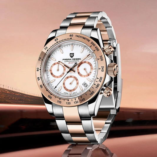 2026 New PAGANI DESIGN Rose Gold Chronograph Men's Watches Luxury Quartz Watch For Men Automatic Date Stainless steel Wristwatch