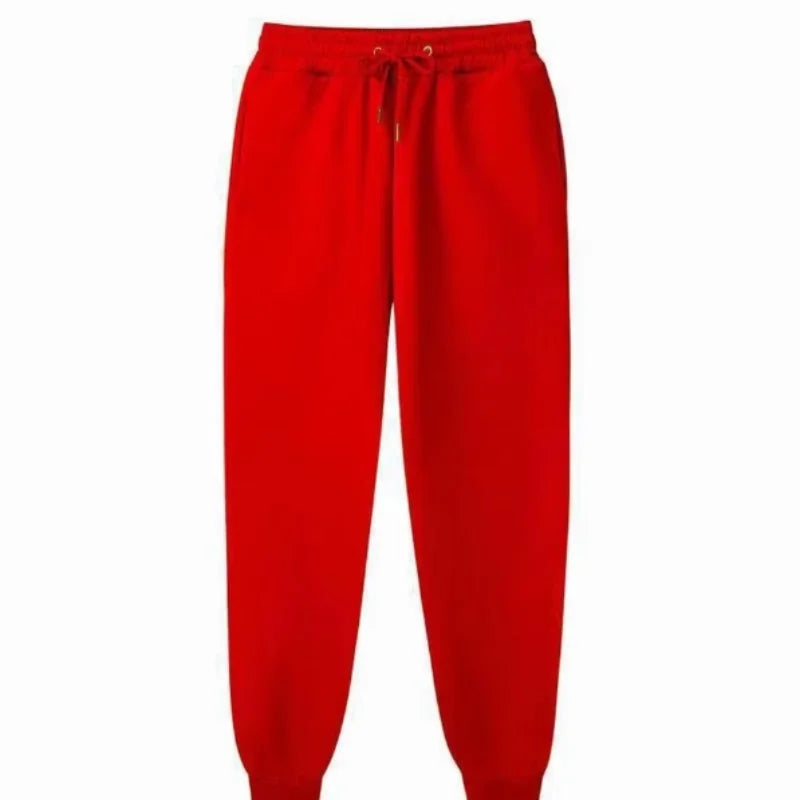 Mens Casual Pants Autumn Winter Fleece Sweatpants Men Running Jogger Sports Gym Trousers Fashion Solid Color Workout Long Pants