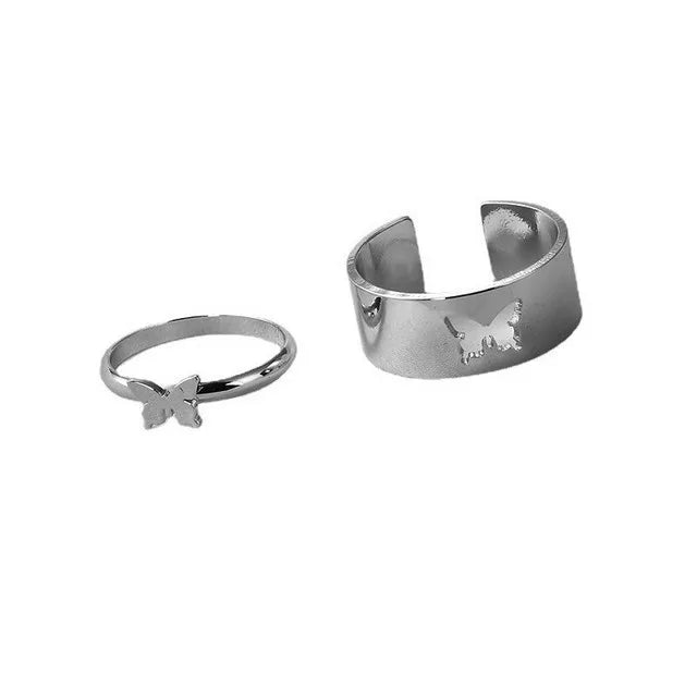 3pcs/set Bohemian White Enamel Round Metal Ring Sets Geometric Twist Open Adjustable Rings Sets for Women Girl Wedding Jewelry
