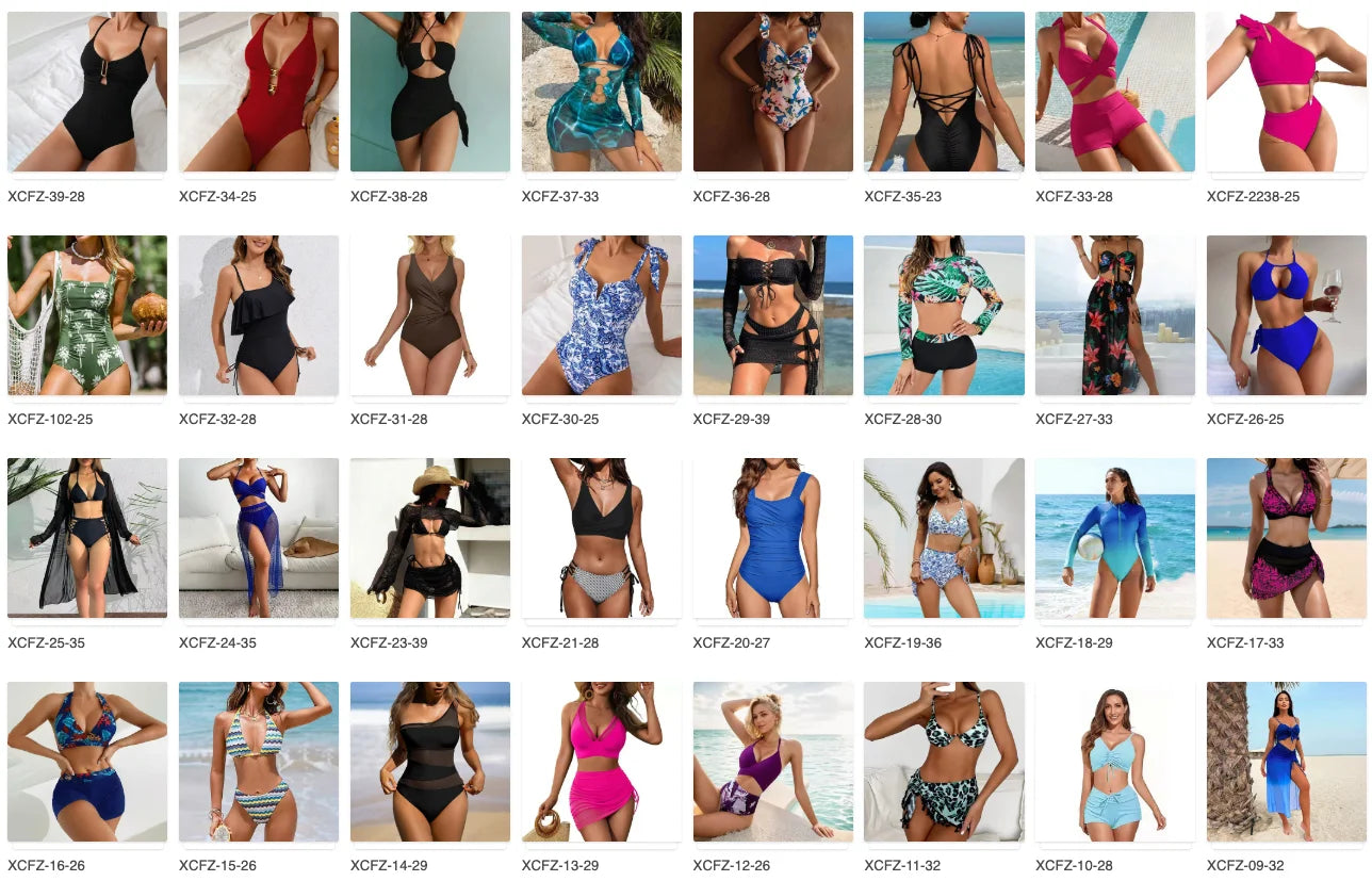 Fashionable ladies' two-piece swimsuits summer strapless bikini swimsuits solid-color strapless sexy swimsuits