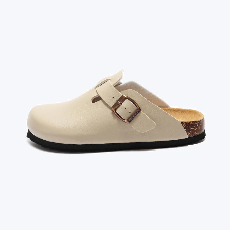 Slippers Buckle 2024 Leather Brand Fashion Unisex Comfortable Outdoor Women Slipper #MT306