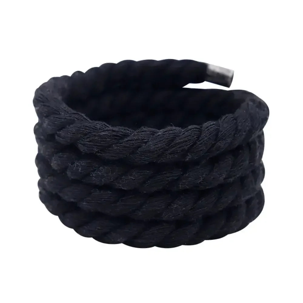 1/8Pair Round Thick Rope Laces Polyester Cotton High Quality Solid Color Laces 0.8cm 120/140/160cm Width Colorful Bold Shoelaces