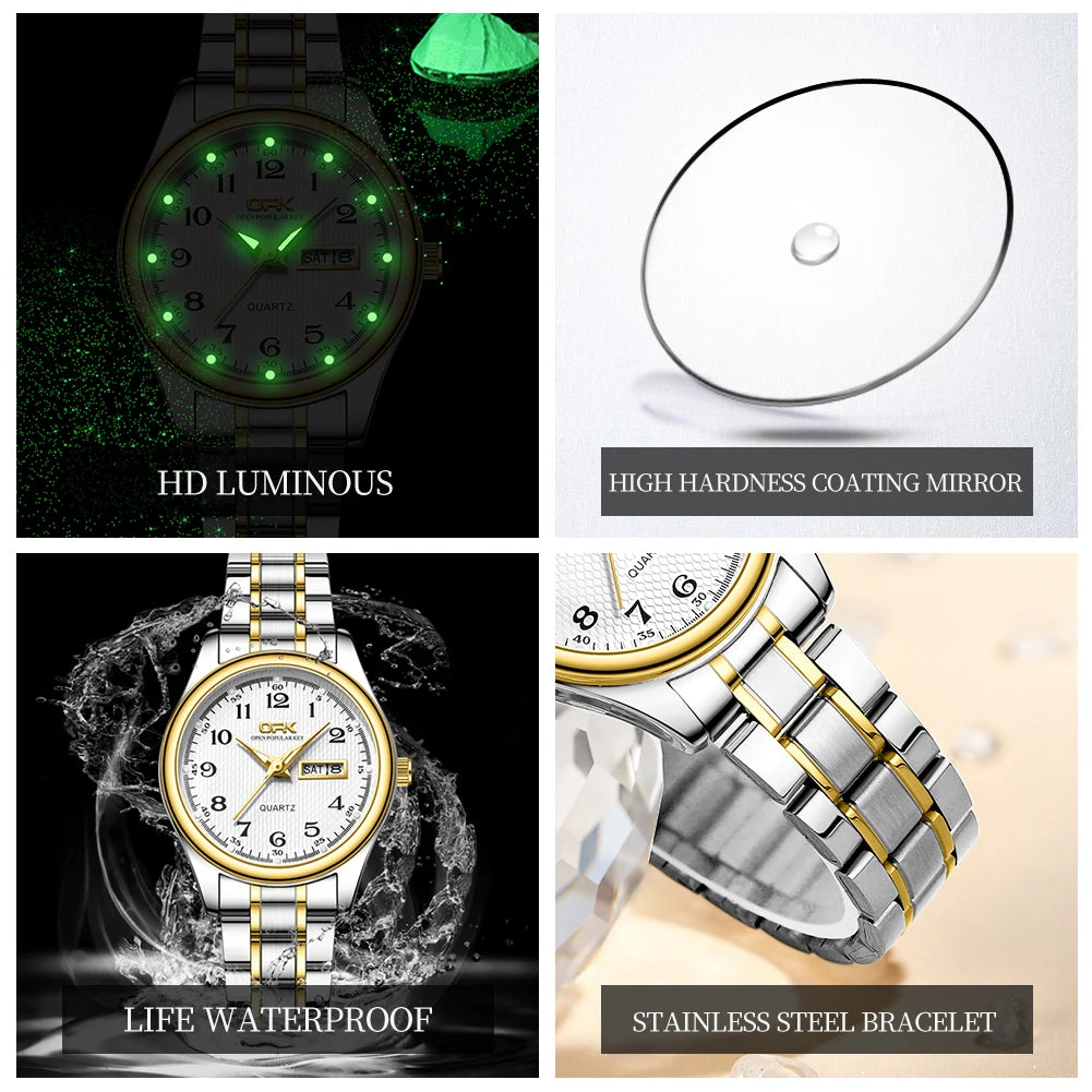OPK 8110 Classic Quartz Watch Waterproof Watch for Women Stainless steel Luxury Brand Ladies' Watch Reloj Mujer