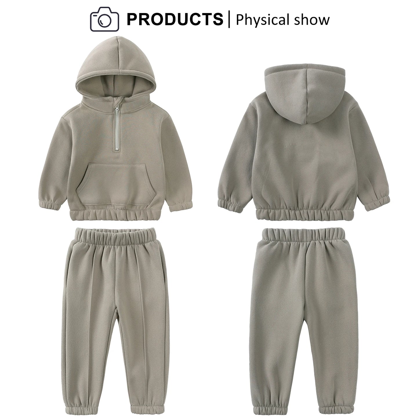 Toddlers Tracksuit,Boys Girls Jog Suits,Fleece Warm Kids Sweater Shirt+Sweater Pants,Children's Casual Sportswear,Teen Jumpsuits