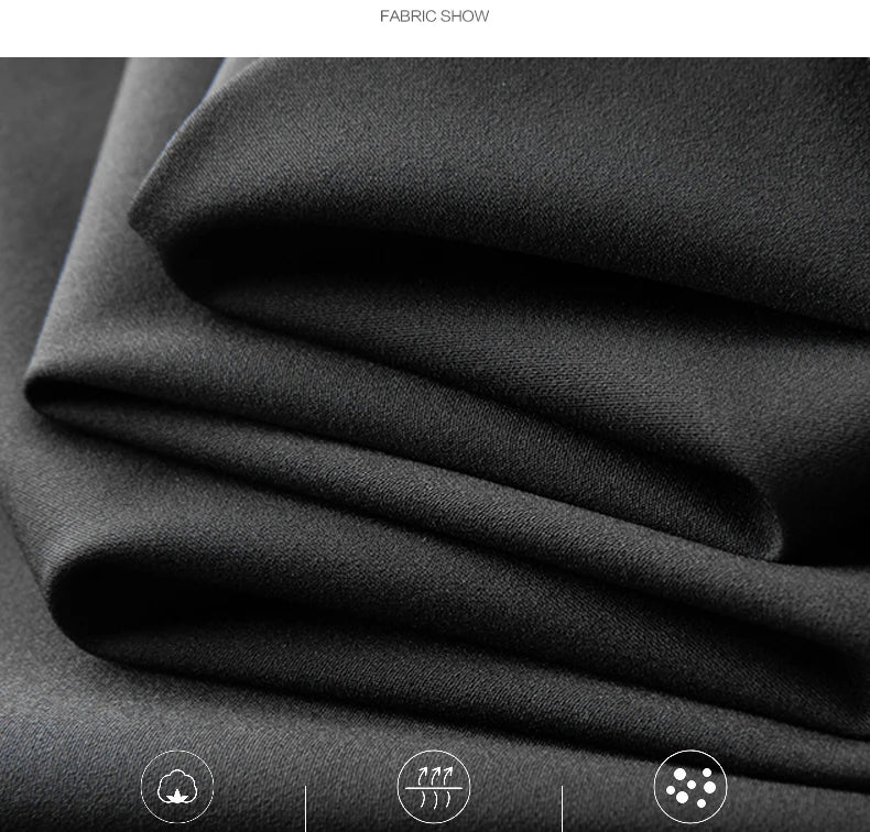 BROWON Brand Men Pants Summer New Business Fashion Straight Casual Pants Mid Light Elastic Loose Ice Silk Breathable Thin Pants