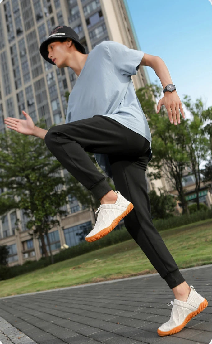 Minimalist Men's Barefoot Shoes Anti Slip Breathable Knitting Walking Shoes for Men Wear-resistant Lightweight Running Sneakers