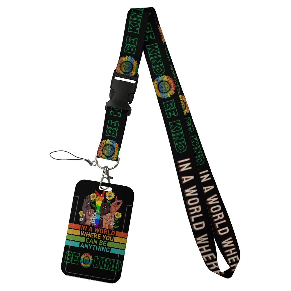 quotation card holder Lovely hanging rope  ID pass hang accessories holder lanyard Student  Bus passr protective Case