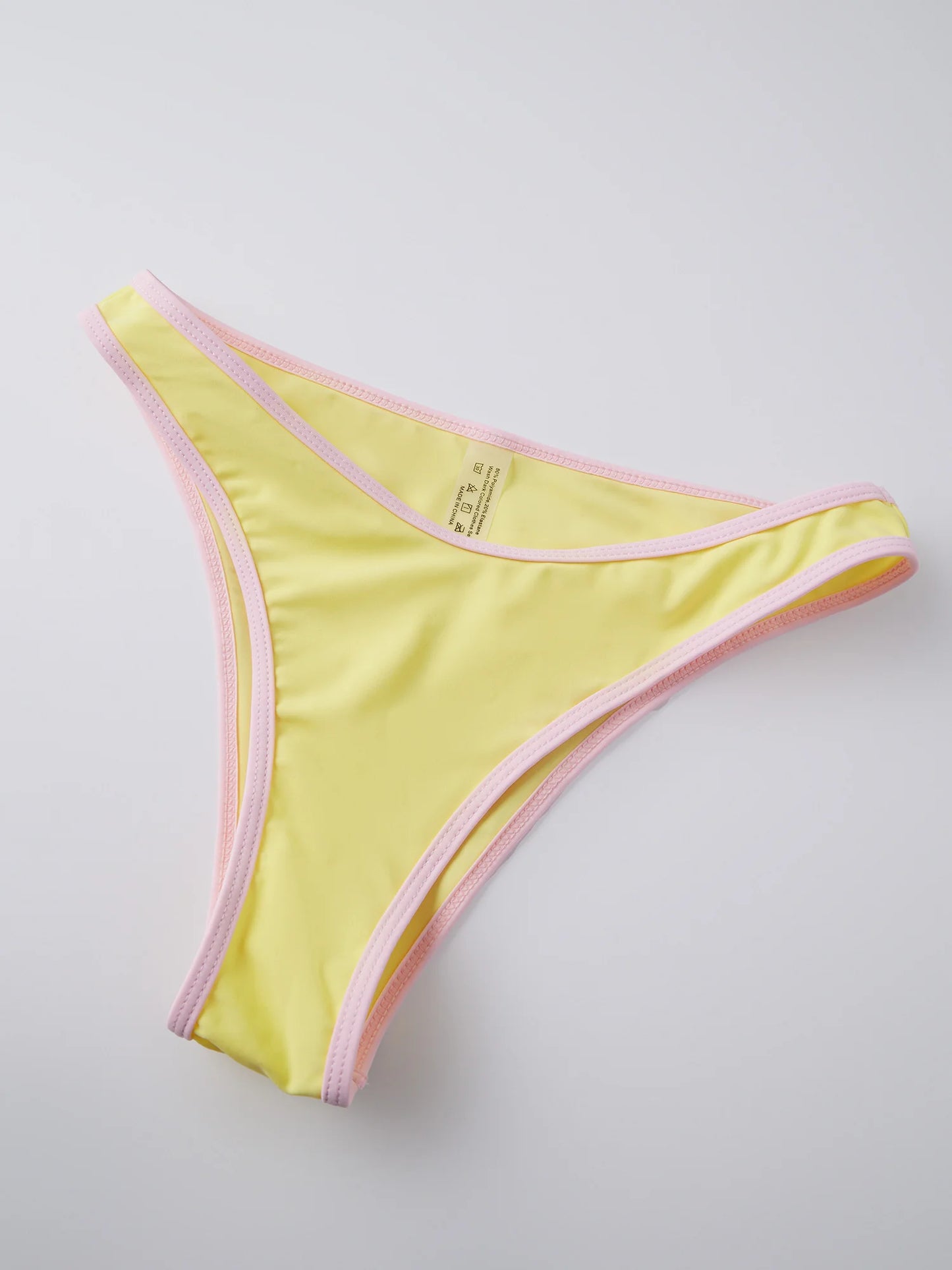 Women Solid Bikini Swimsuits Patchwork Tie-Up Halter Neck Sleeveless Bra Low Waist Thongs Beach Bathing Suit Brazilian Swimwear