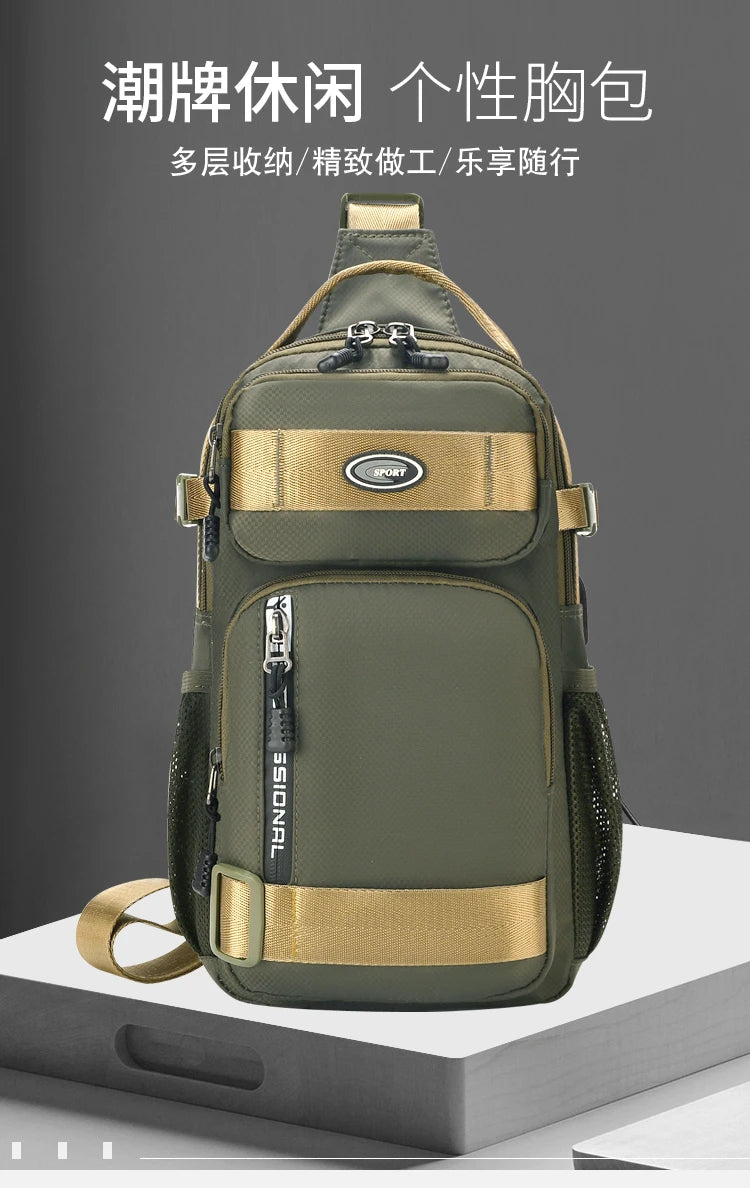Large Capacity Men's Waist Packs Crossbody Bag High Quality Light Oxford Chest Pack Fashion Casual Men's Handbag Shoulder Bag