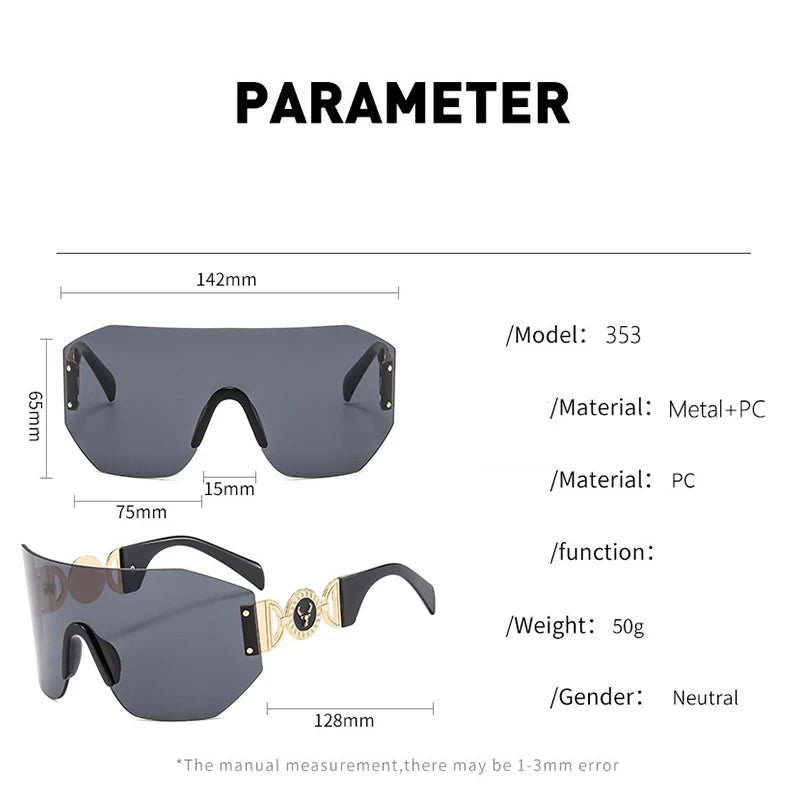 New Y2k Trendy Cycling Sports Sunglasses With Stylish Hollow Temple Frameless One-piece Glasses 353 BAZAARHUBO